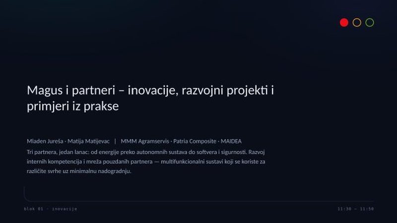 Naslovni slajd: Magus i partneri: inovacije i razvojni projekti